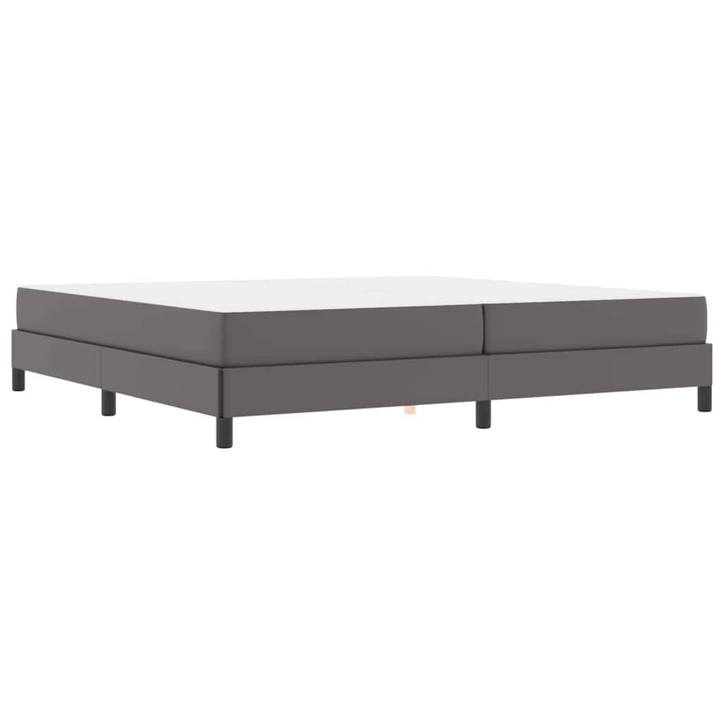 Bett mit Matratze Grau 200 x 200 cm Kunstleder