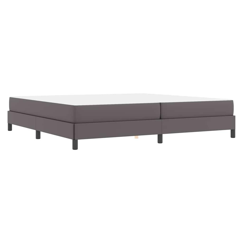 Bett mit Matratze Grau 200 x 200 cm Kunstleder