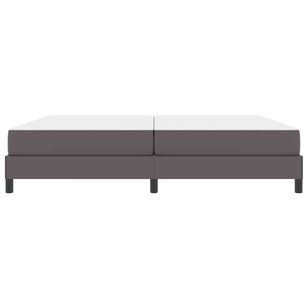 Bett mit Matratze Grau 200 x 200 cm Kunstleder