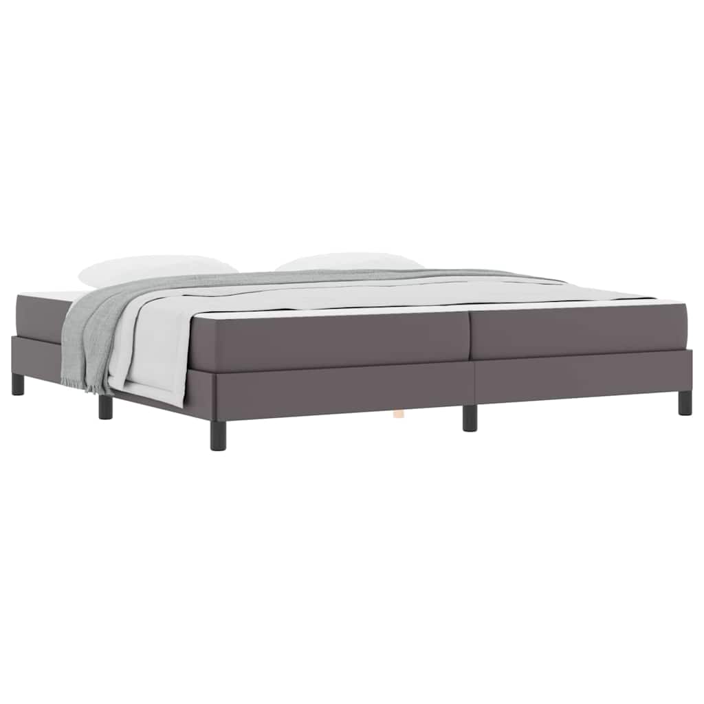 Bett mit Matratze Grau 200 x 200 cm Kunstleder