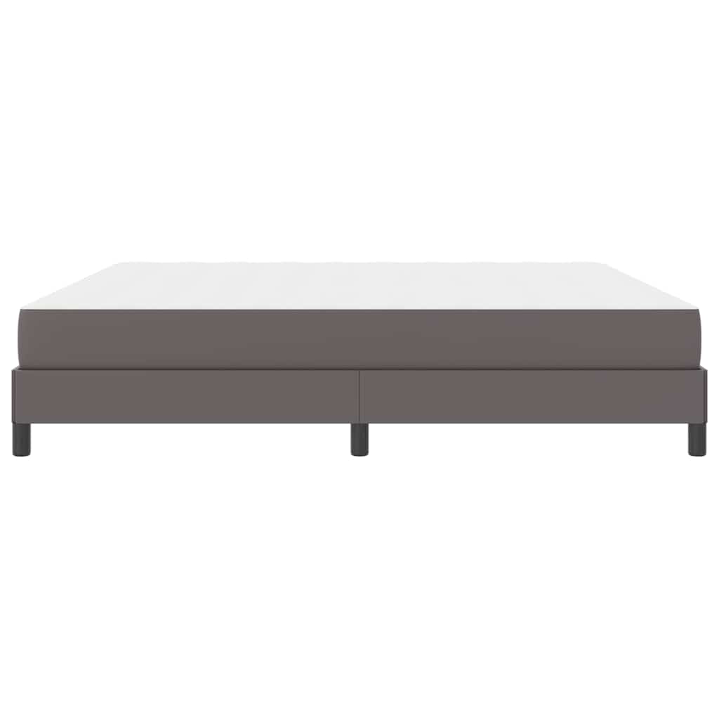 Bett mit Matratze Grau 200 x 200 cm Kunstleder