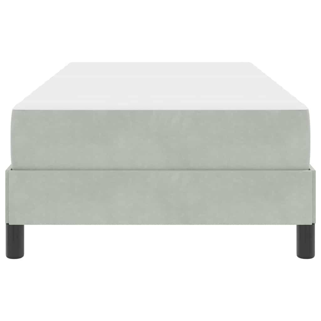 Boxspringbett mit Matratze Hellgrau 80 x 200 cm Stoff