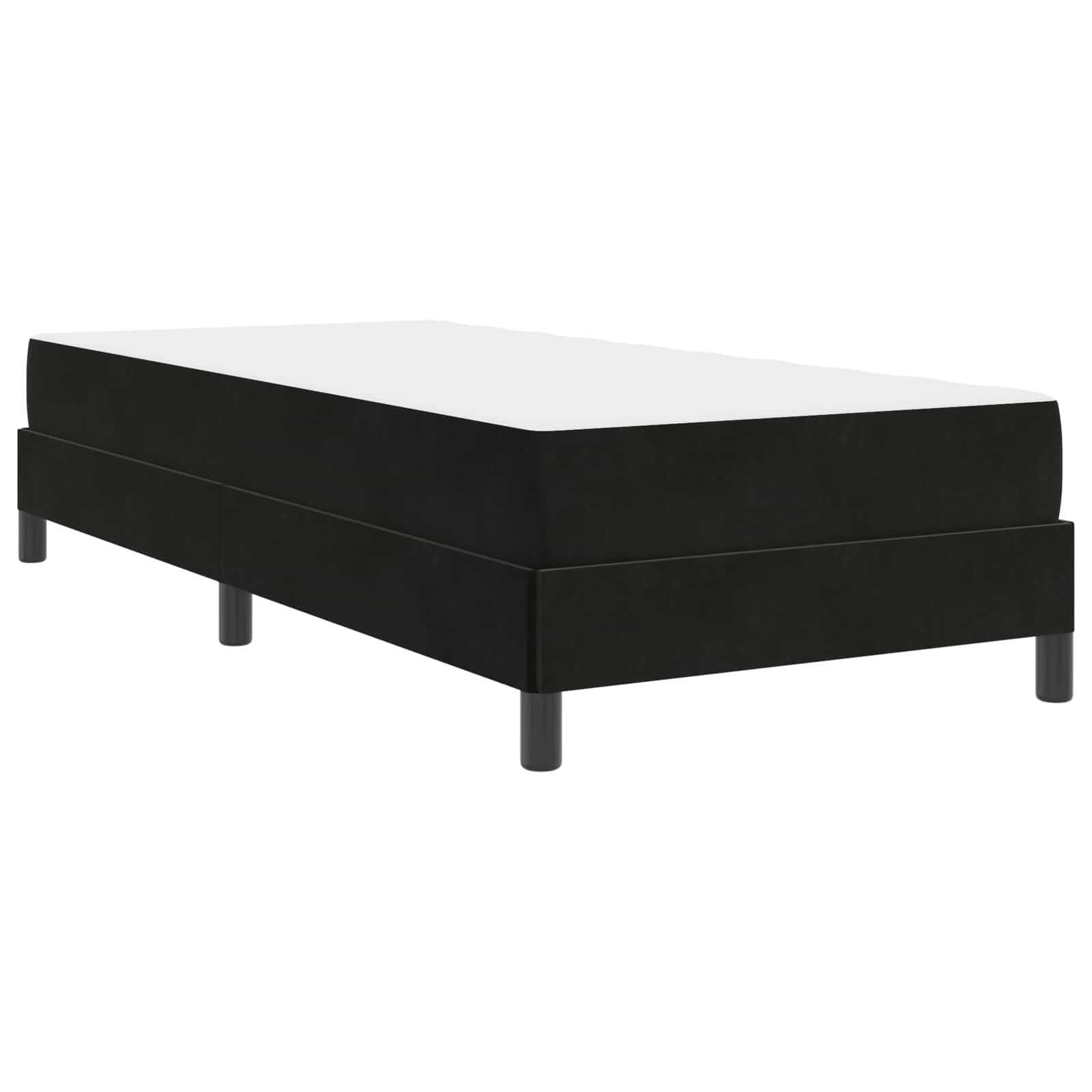 Boxspringbett mit Matratze Schwarz 80 x 200 cm Stoff