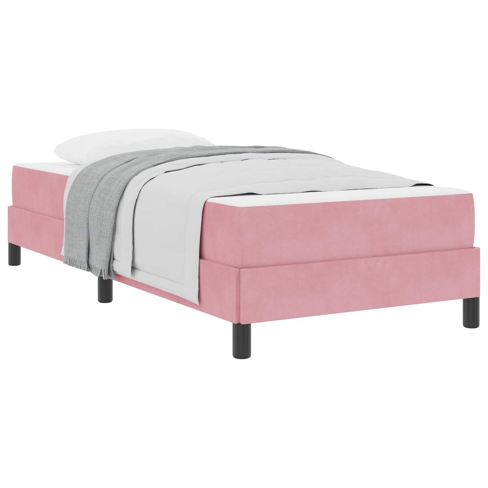 Boxspringbett mit Matratze Rosa 80 x 200 cm Stoff