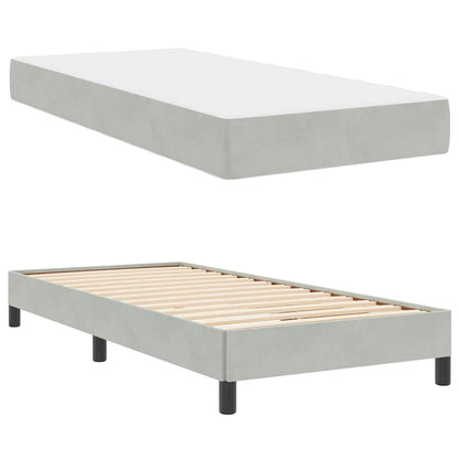 Boxspringbett mit Matratze Hellgrau 90 x 190 cm Stoff