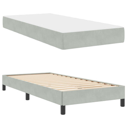 Boxspringbett mit Matratze Hellgrau 90 x 190 cm Stoff