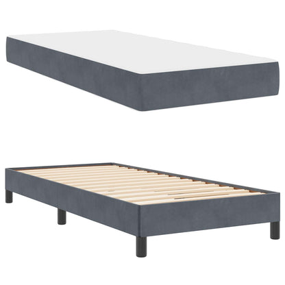 Boxspringbett mit Matratze Dunkelgrau 90 x 190 cm Stoff