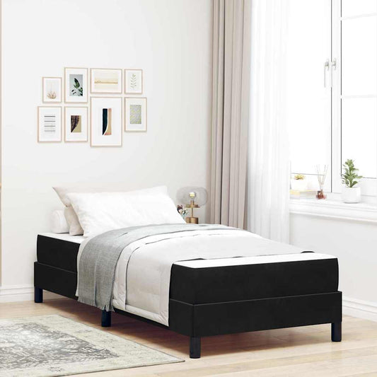 Boxspringbett mit Matratze Schwarz 90 x 190 cm Samt