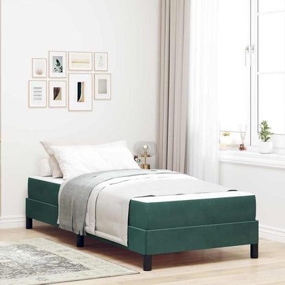 Boxspringbett mit Matratze Dunkelgrün 90 x 190 cm Stoff