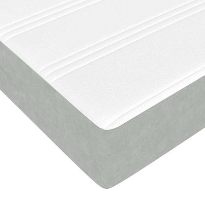Boxspringbett mit Matratze Hellgrau 90 x 200 cm Stoff