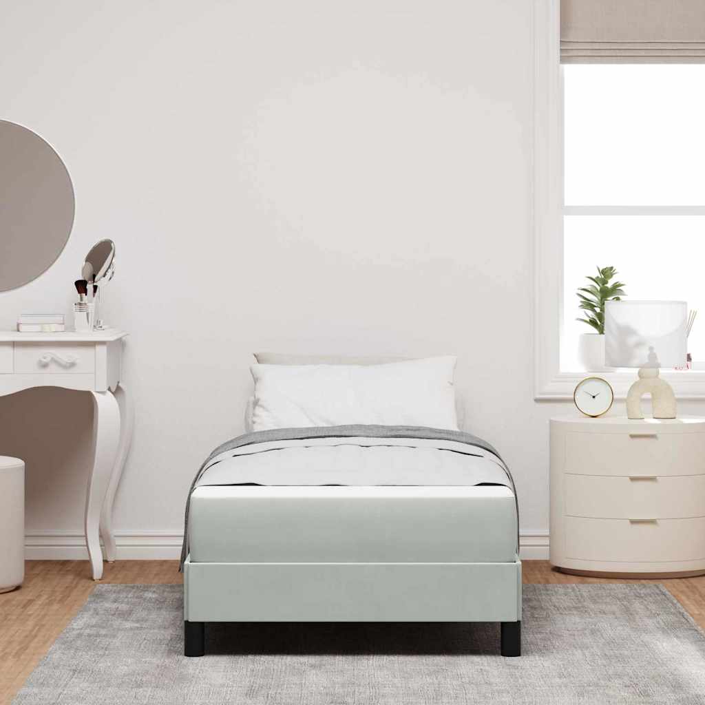 Boxspringbett mit Matratze Hellgrau 90 x 200 cm Stoff