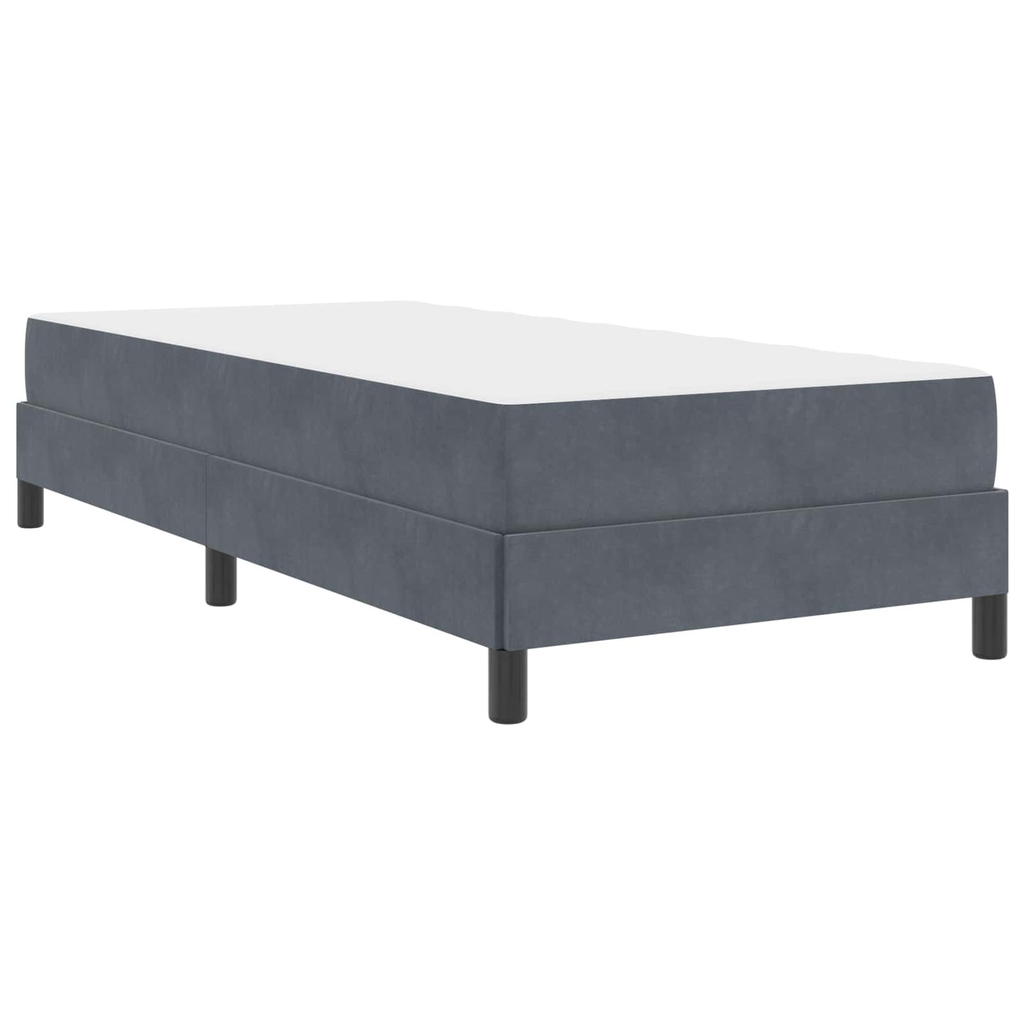 Boxspringbett mit Matratze Dunkelgrau 90 x 200 cm Stoff