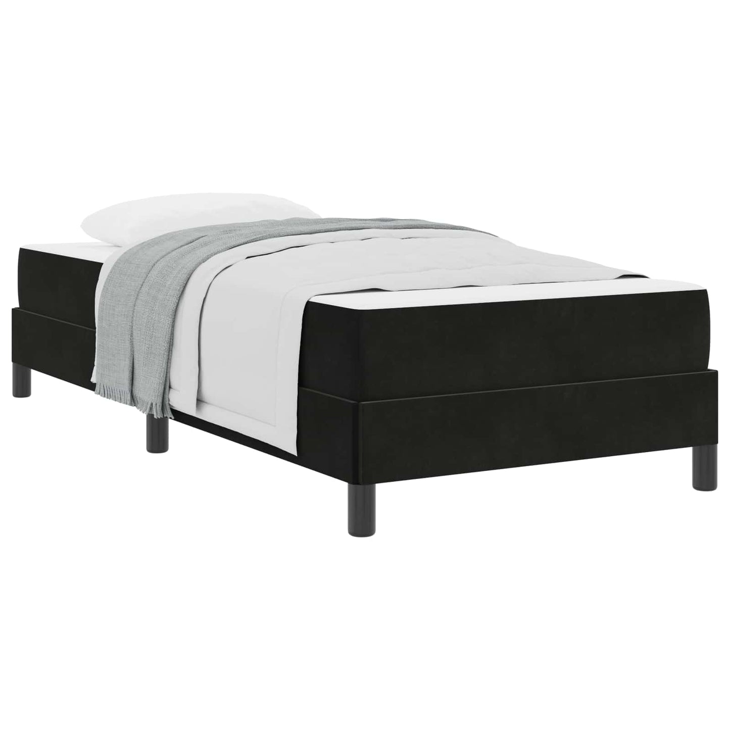 Boxspringbett mit Matratze Schwarz 90 x 200 cm Stoff