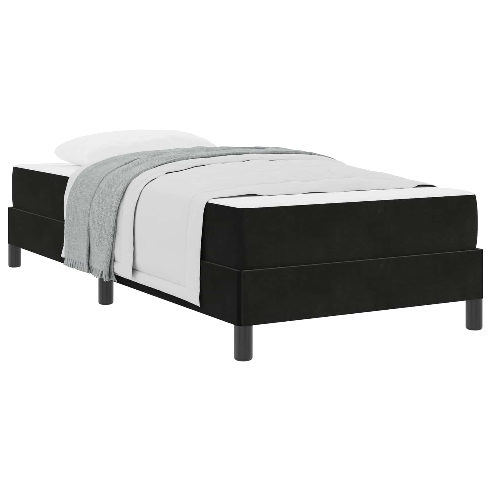 Boxspringbett mit Matratze Schwarz 90 x 200 cm Stoff