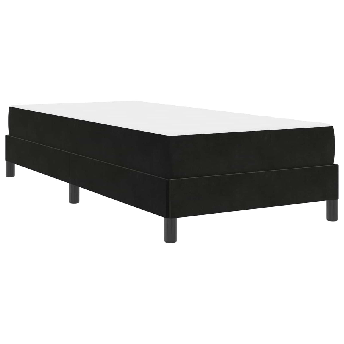 Boxspringbett mit Matratze Schwarz 90 x 200 cm Stoff
