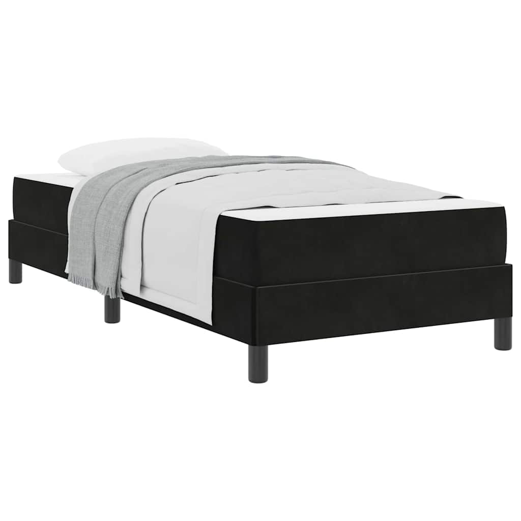 Boxspringbett mit Matratze Schwarz 90 x 200 cm Samt