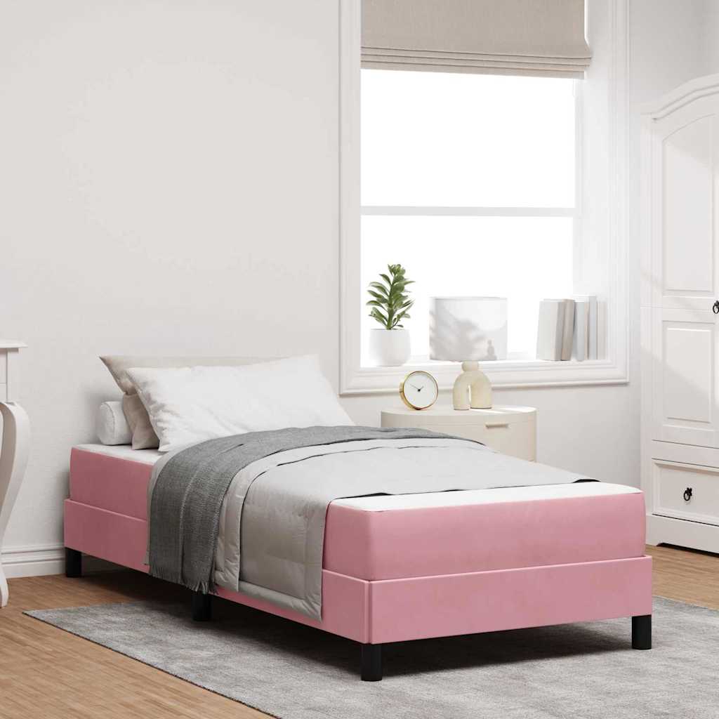 Boxspringbett mit Matratze Rosa 90 x 200 cm Stoff