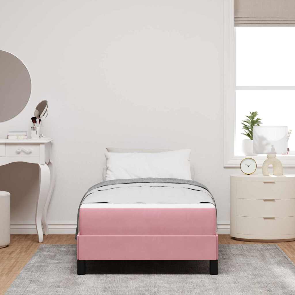 Boxspringbett mit Matratze Rosa 90 x 200 cm Stoff