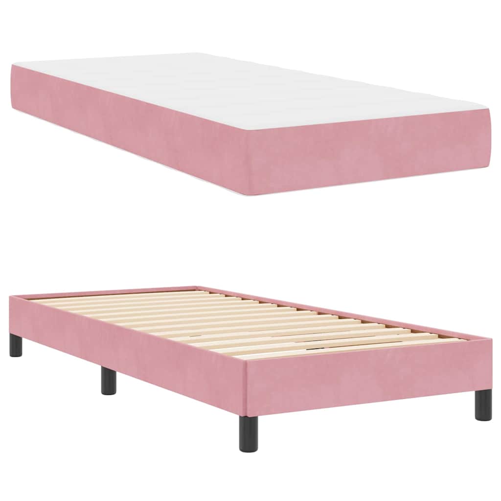 Boxspringbett mit Matratze Rosa 90 x 200 cm Stoff