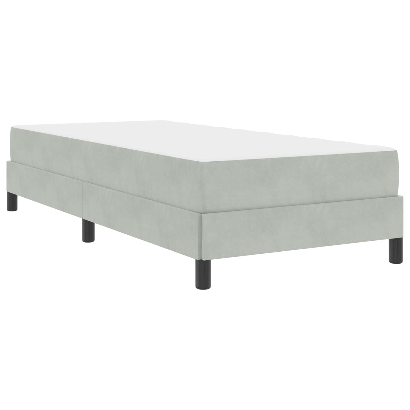 Boxspringbett mit Matratze Hellgrau 100 x 200 cm Stoff
