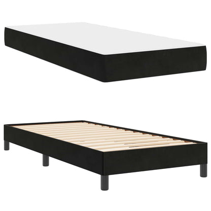 Boxspringbett mit Matratze Schwarz 100 x 200 cm Stoff