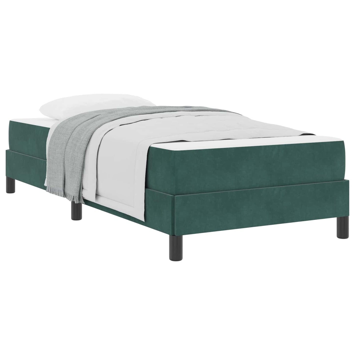 Boxspringbett mit Matratze Dunkelgrün 100 x 200 cm Stoff