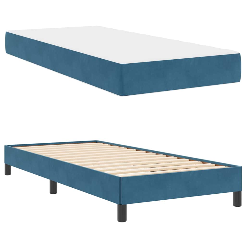 Boxspringbett mit Matratze Dunkelblau 100 x 200 cm Stoff