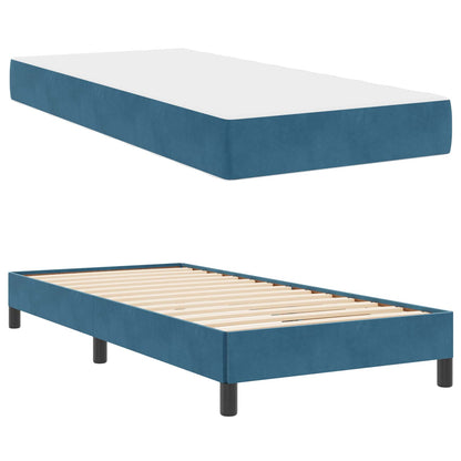 Boxspringbett mit Matratze Dunkelblau 100 x 200 cm Stoff
