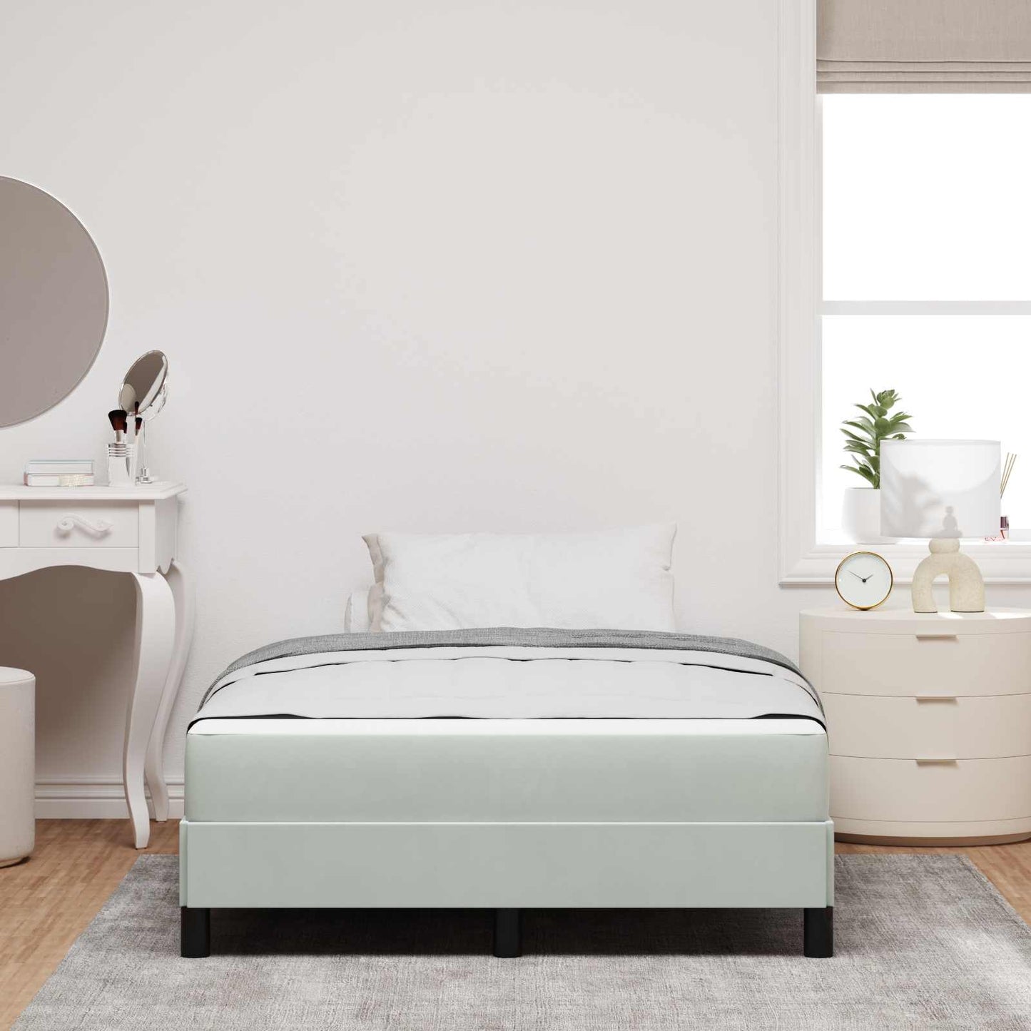 Boxspringbett mit Matratze Hellgrau 120 x 190 cm Stoff