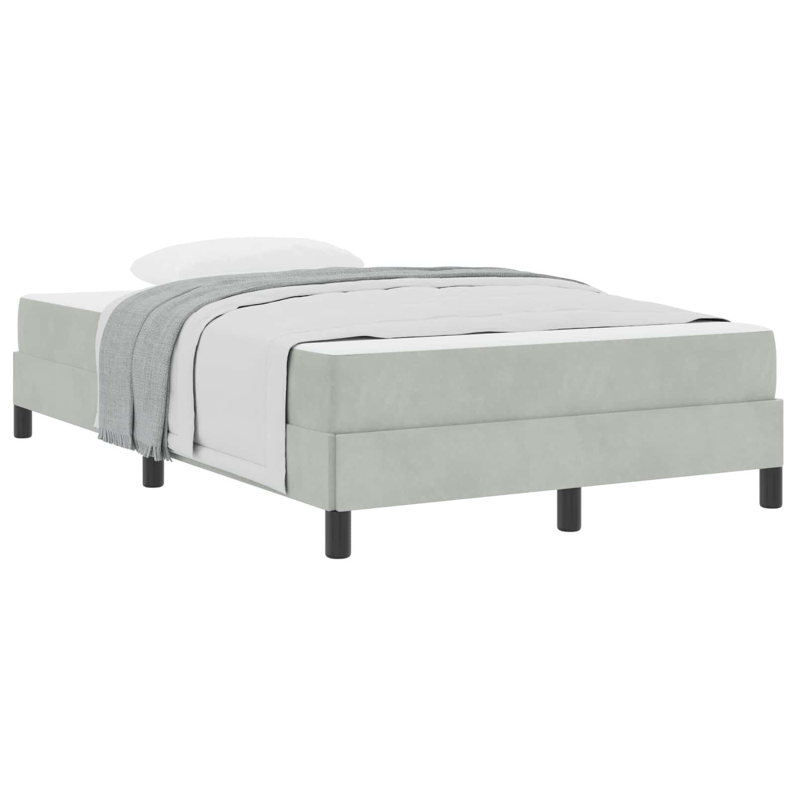 Boxspringbett mit Matratze Hellgrau 120 x 190 cm Stoff