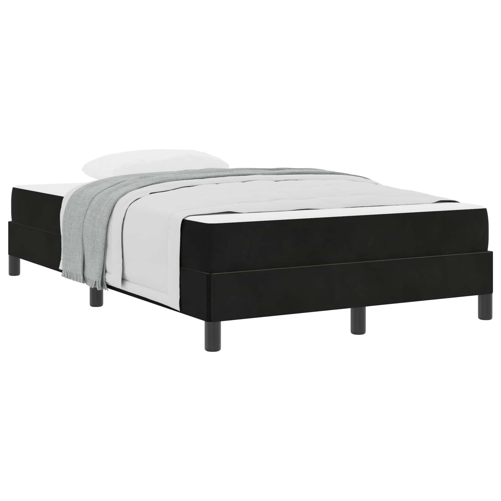 Boxspringbett mit Matratze Schwarz 120 x 190 cm Stoff