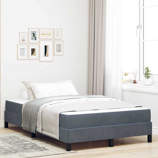 Boxspringbett mit Matratze Dunkelgrau 120 x 200 cm Samt