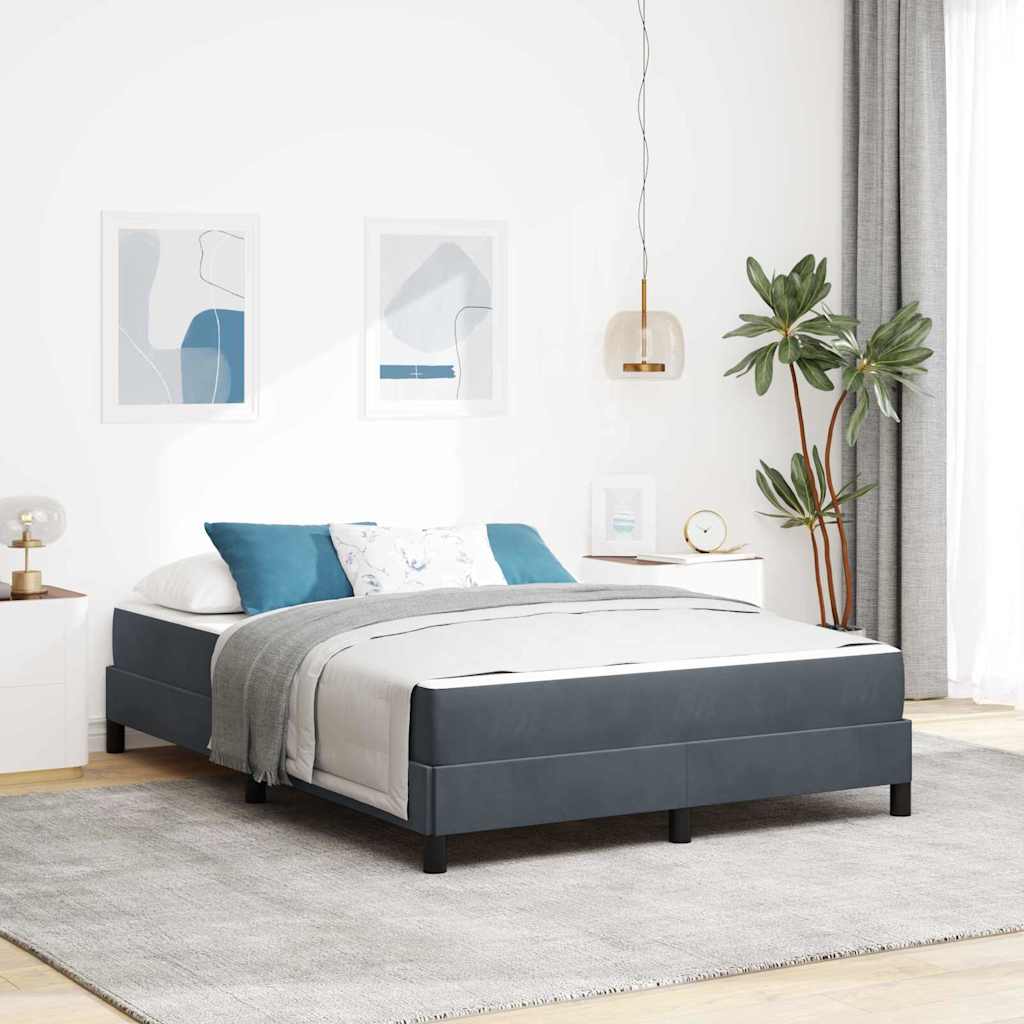 Boxspringbett mit Matratze Dunkelgrau 140 x 190 cm Stoff