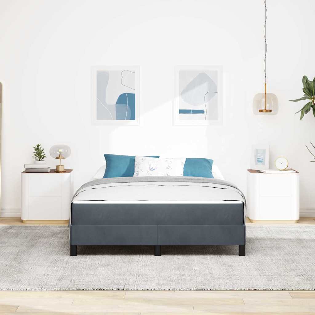 Boxspringbett mit Matratze Dunkelgrau 140 x 190 cm Stoff