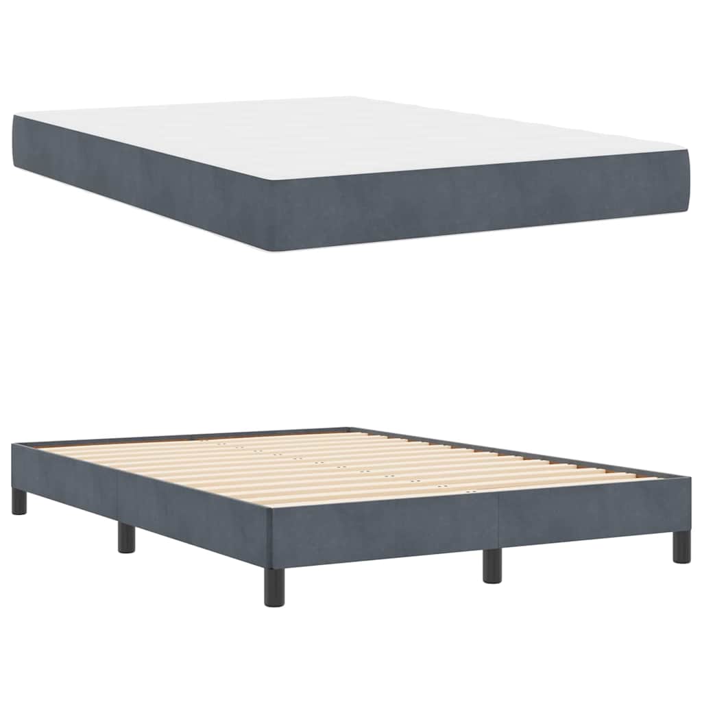 Boxspringbett mit Matratze Dunkelgrau 140 x 190 cm Stoff