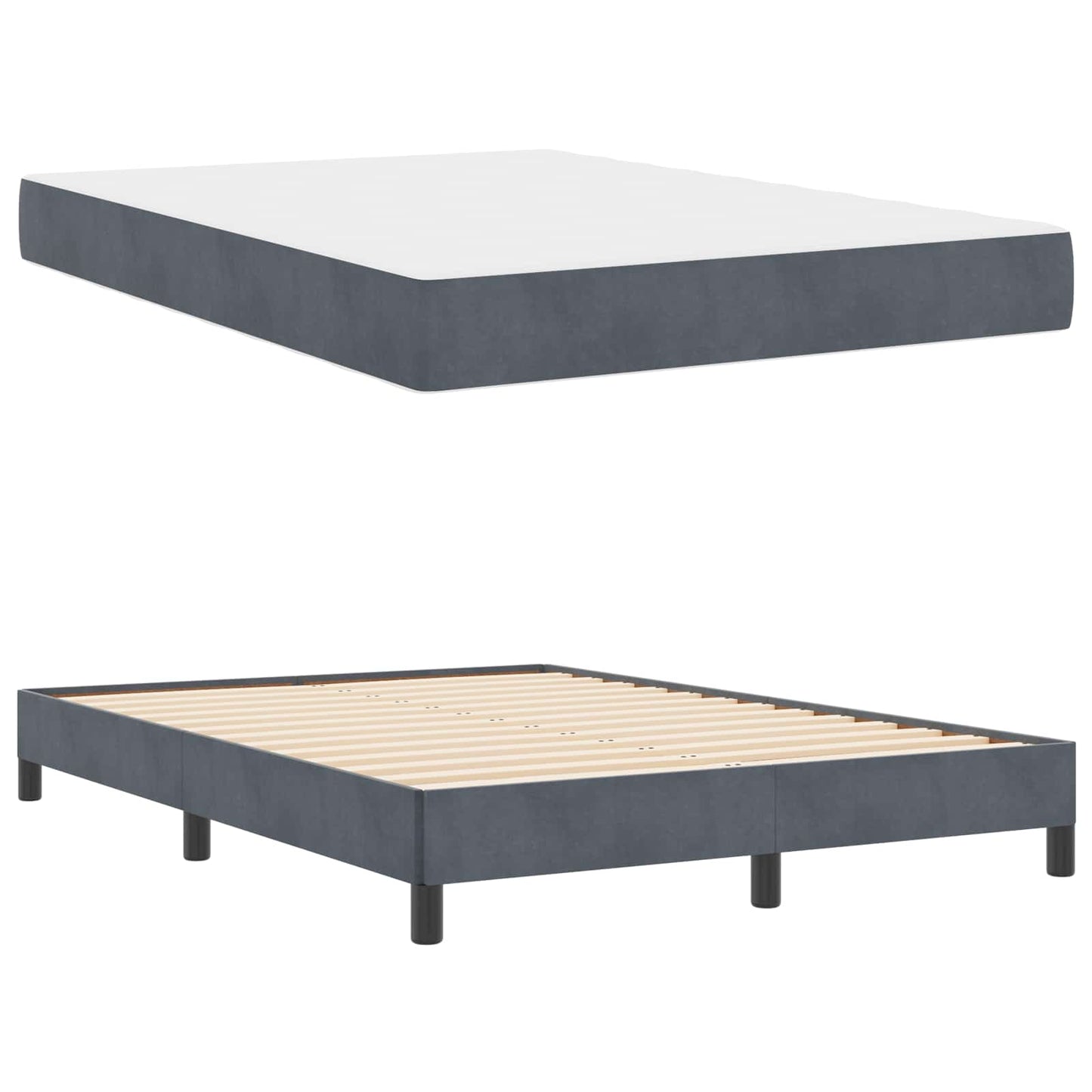 Boxspringbett mit Matratze Dunkelgrau 140 x 190 cm Stoff