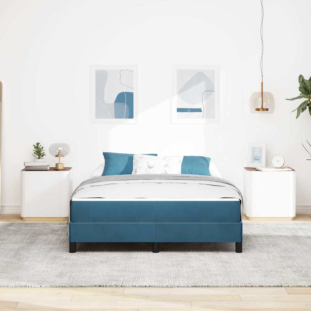 Boxspringbett mit Matratze Dunkelblau 140 x 190 cm Stoff