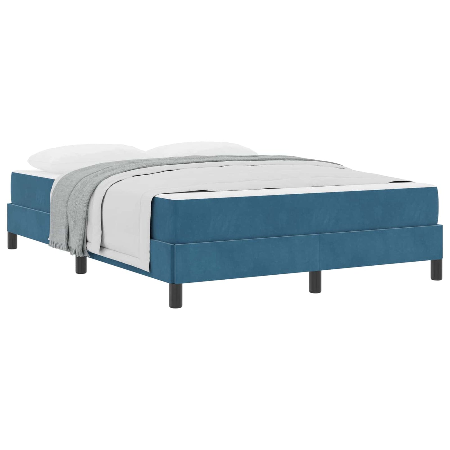 Boxspringbett mit Matratze Dunkelblau 140 x 190 cm Stoff