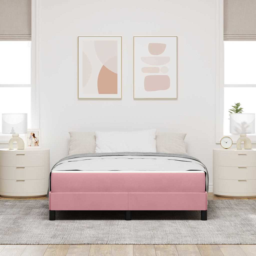 Boxspringbett mit Matratze Rosa 140 x 190 cm Stoff