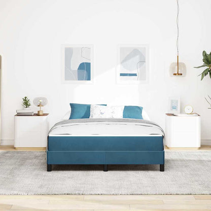 Boxspringbett mit Matratze Dunkelblau 140 x 200 cm Stoff