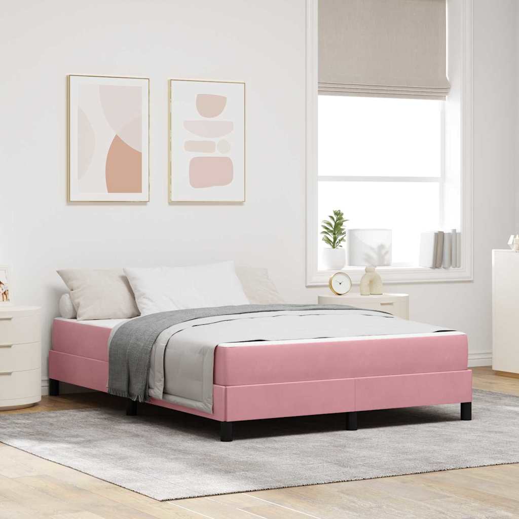 Boxspringbett mit Matratze Rosa 140 x 200 cm Stoff