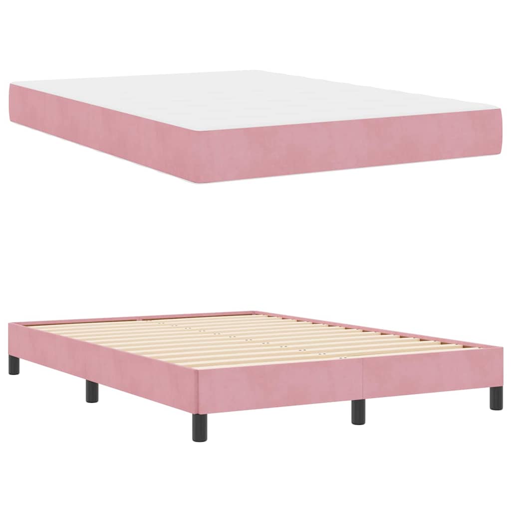 Boxspringbett mit Matratze Rosa 140 x 200 cm Stoff