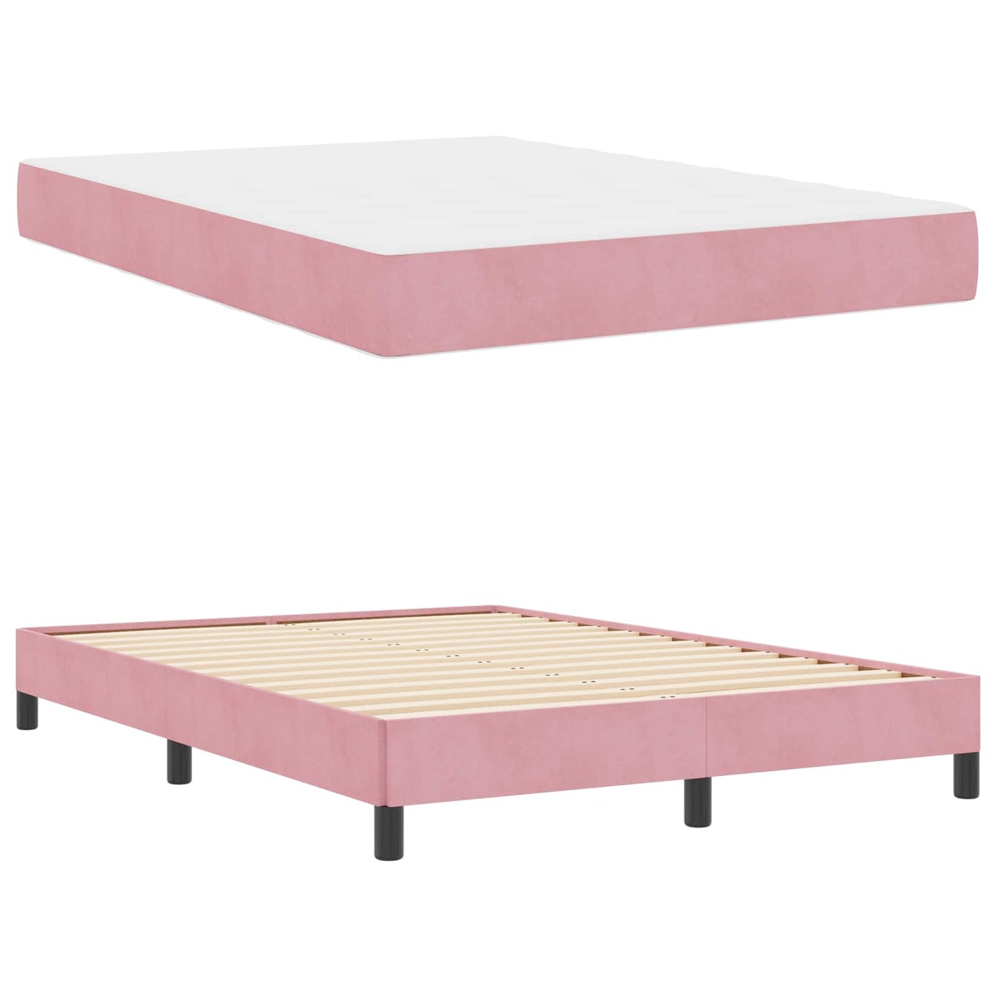 Boxspringbett mit Matratze Rosa 140 x 200 cm Stoff