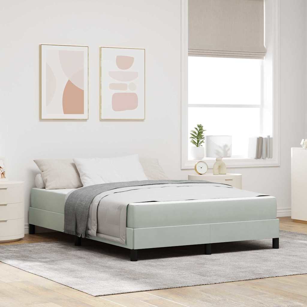 Boxspringbett mit Matratze Hellgrau 160 x 200 cm Stoff