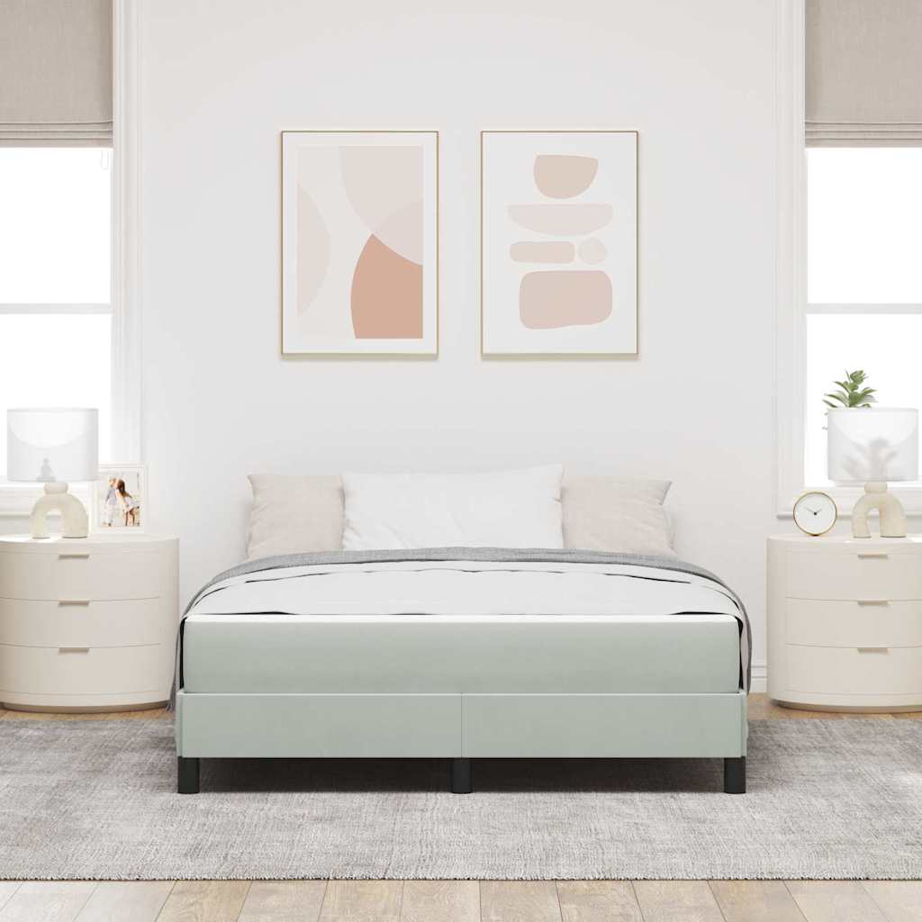 Boxspringbett mit Matratze Hellgrau 160 x 200 cm Stoff