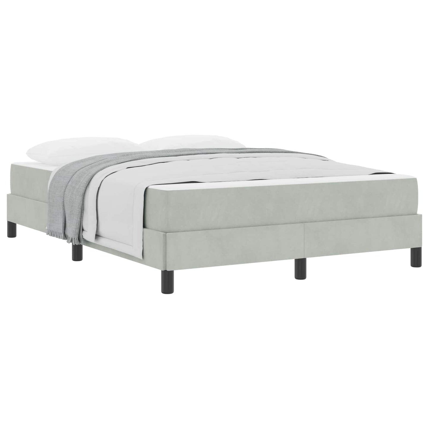 Boxspringbett mit Matratze Hellgrau 160 x 200 cm Stoff