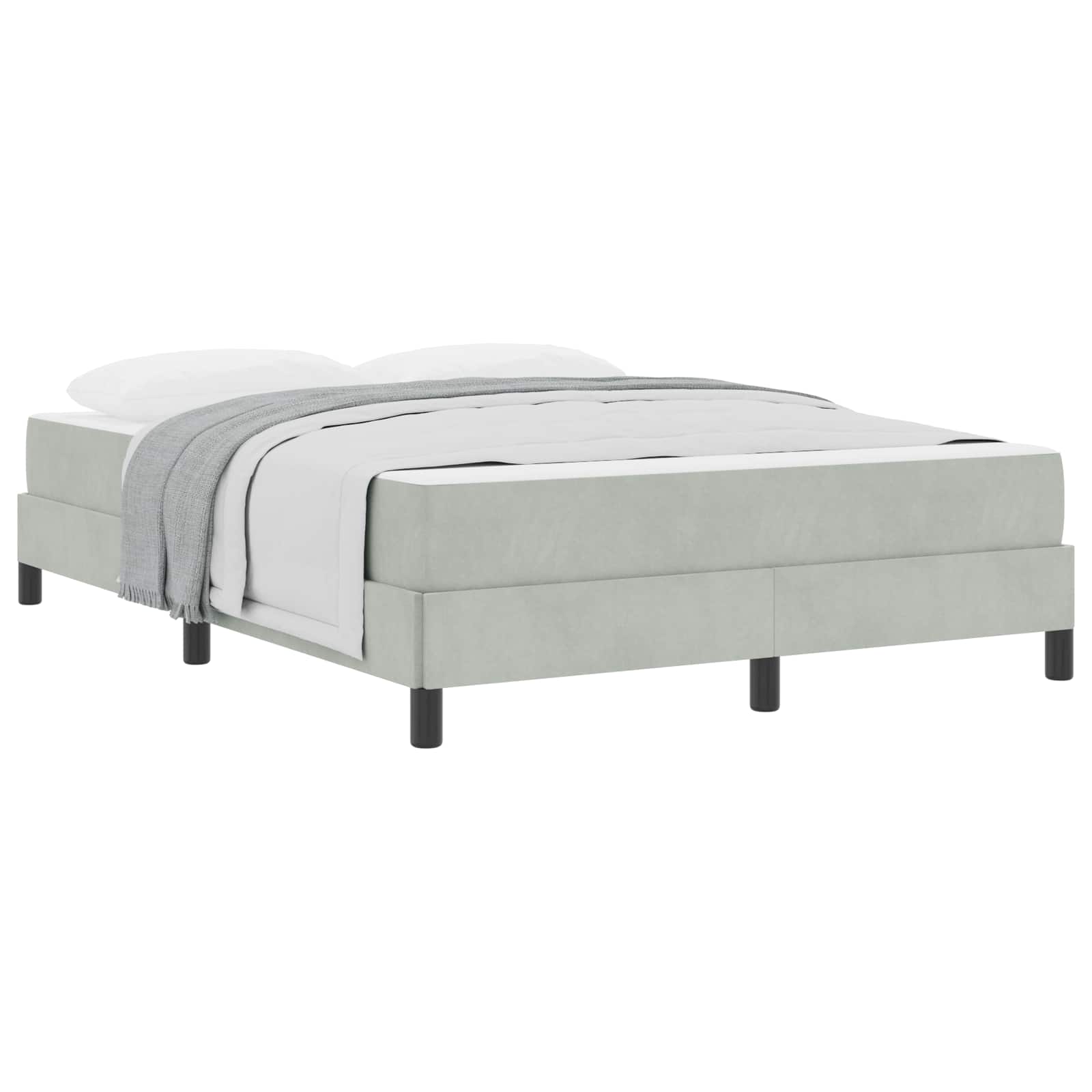 Boxspringbett mit Matratze Hellgrau 160 x 200 cm Stoff