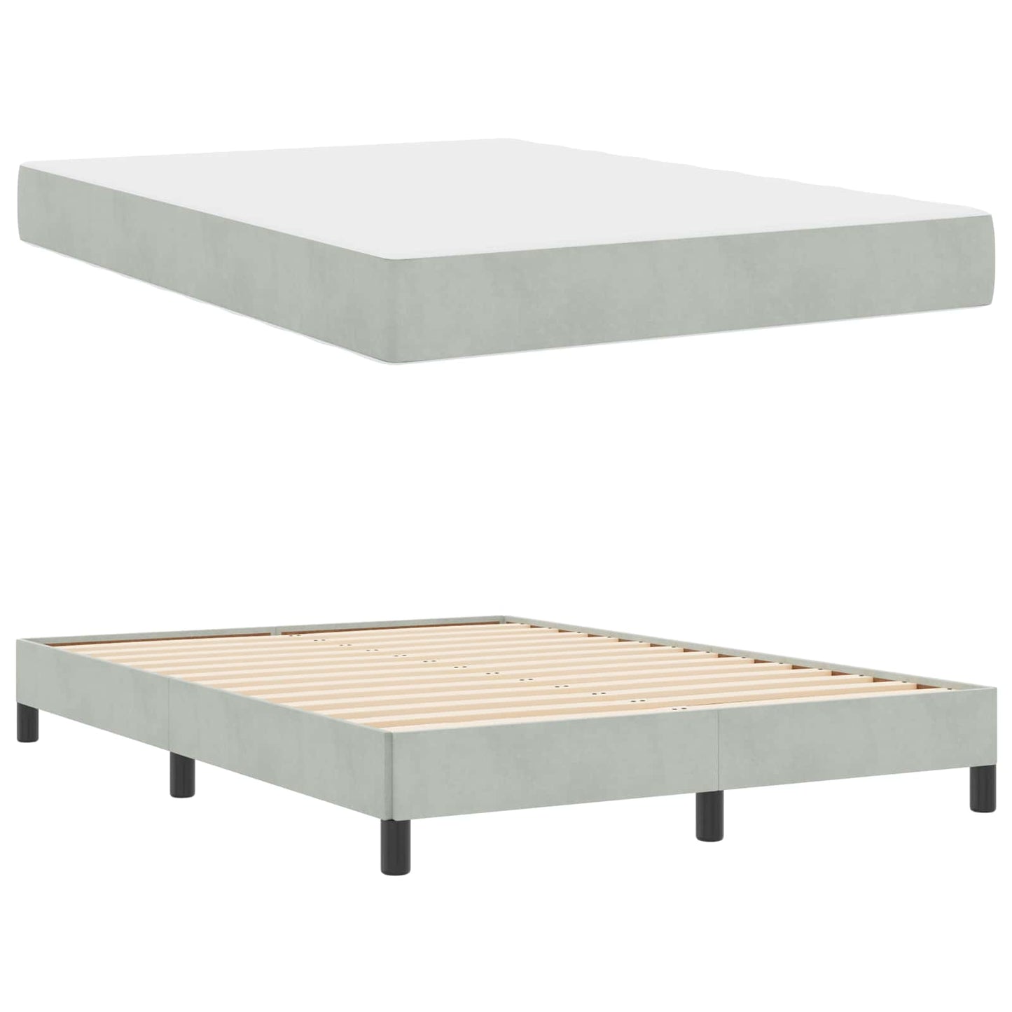 Boxspringbett mit Matratze Hellgrau 160 x 200 cm Stoff