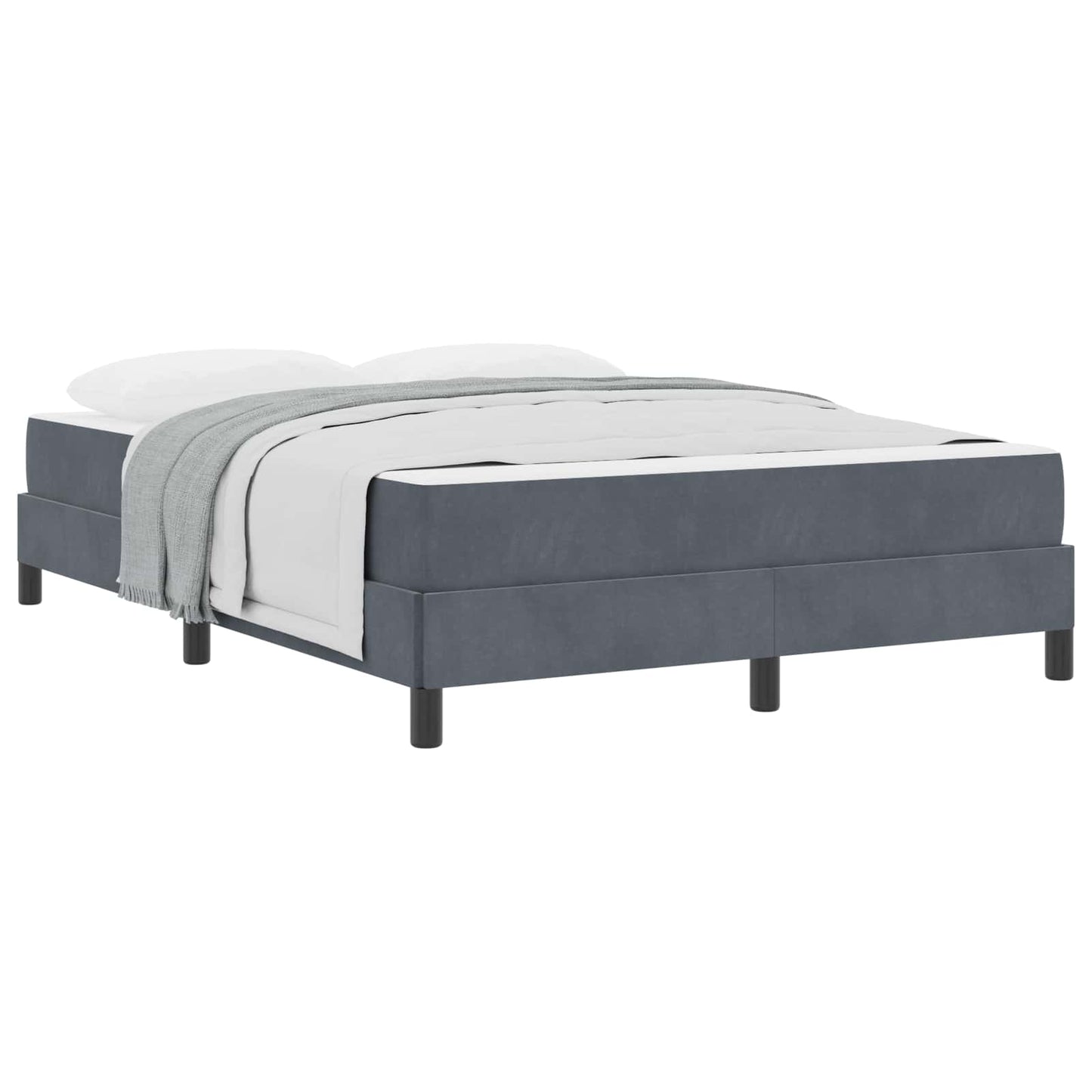 Boxspringbett mit Matratze Dunkelgrau 160 x 200 cm Stoff