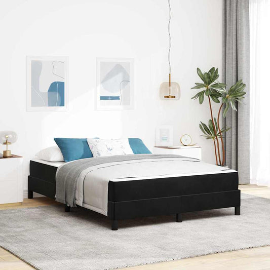 Boxspringbett mit Matratze Schwarz 160 x 200 cm Samt